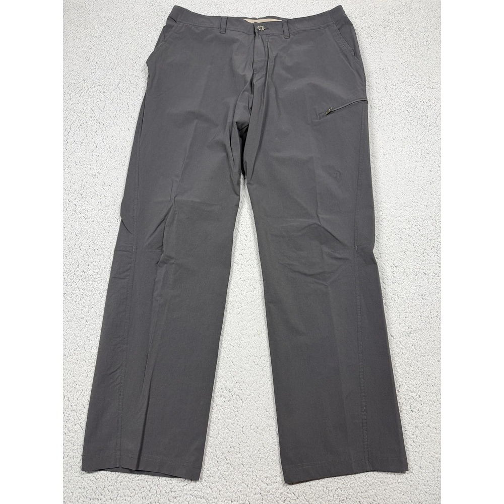 ExOfficio Pants Mens 36x32 Gray Lightweight Hiking Nylon Stretch Zip Pocket